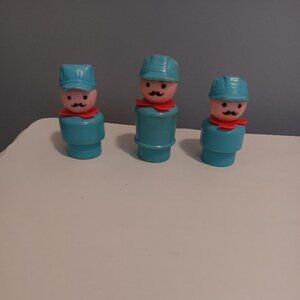 3 Vintage Fisher Price Little People Train Engineers